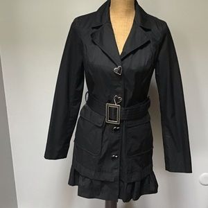 Betsey Johnson black trench coat Size S